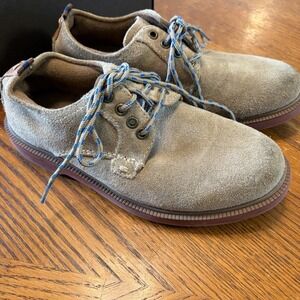 Florsheim Comfortech Suede Oxford Dress Shoes Beige Sand Lace-Up Dress Size 12.5